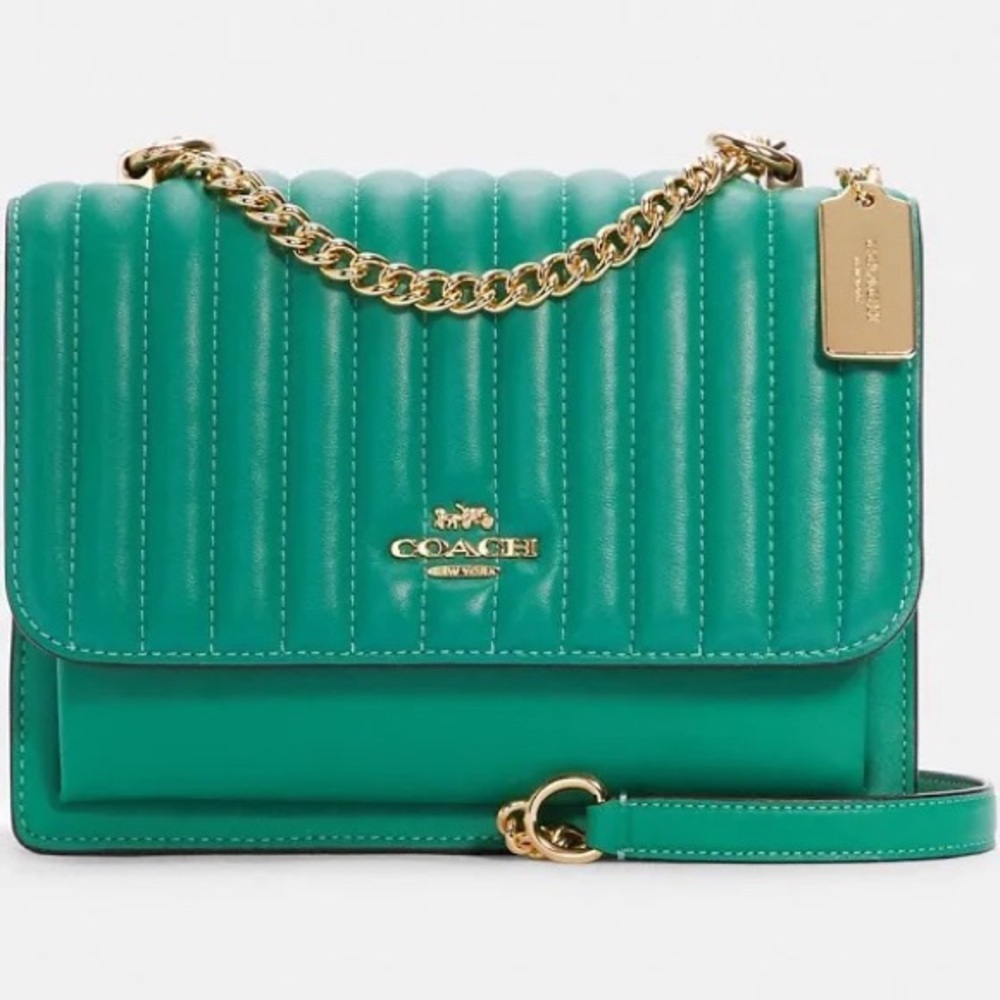 NWOT Coach Klare Leather Crossbody Bag in Green Nappa